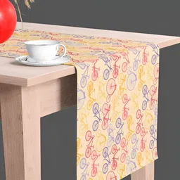 ArtzFolio Beige & Red Printed Table Runner-17