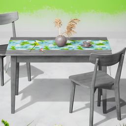 ArtzFolio Blue & Green Quirky Printed Velvet Table Runner-58