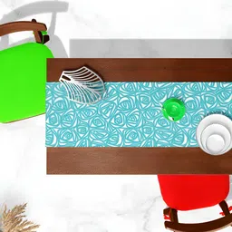 ArtzFolio Blue & White Digital Printed Table Runner-34