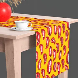 ArtzFolio Yellow & Red Abstract Printed Table Runner-30