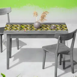 ArtzFolio White & Black Geometric Printed Velvet Table Runner-21