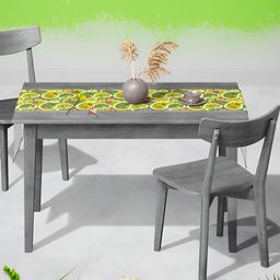 ArtzFolio Green & White Digital Printed Table Runner-7