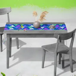 ArtzFolio Triangles Print Velvet Dining Centre Table Runner-3