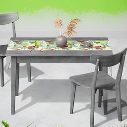 ArtzFolio White & Green Floral Printed Table Runner-43