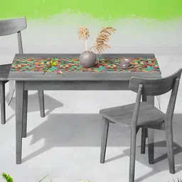 ArtzFolio Green & Pink Geometric Printed Table Runner-20