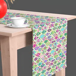 ArtzFolio Cream & Green Printed Table Runner-26