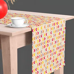 ArtzFolio Cream & Orange Digital Printed Table Runner-43