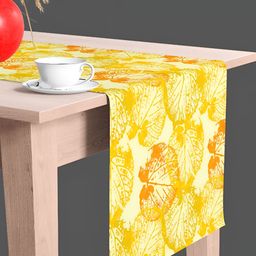 ArtzFolio Cream Colored & Yellow Digital Printed Table Runner-50