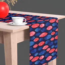 ArtzFolio Blue & Red Abstract Printed Velvet Table Runner-22