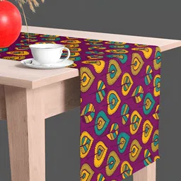 ArtzFolio Purple & Brown Ethnic Motifs Printed Table Runner-26