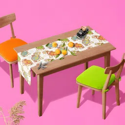 ArtzFolio White & Green Digital Printed Table Runner-13