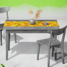 ArtzFolio Yellow & Green Floral Printed Table Runner-3