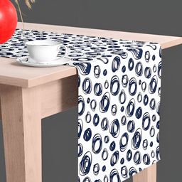ArtzFolio White & Blue Digital Printed Table Runner-17
