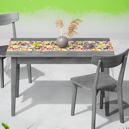 ArtzFolio White & Blue Digital Printed Table Runner-24