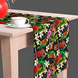 ArtzFolio Black & Green Digital Printed Table Runner-0
