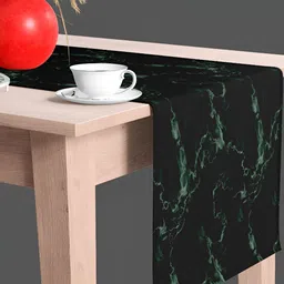 ArtzFolio Black & Green Abstract Printed Table Runner-10