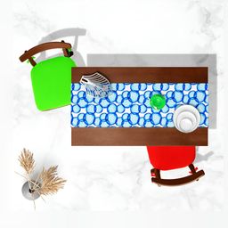 ArtzFolio White & Blue Digital Printed Table Runner-33