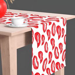 ArtzFolio White & Red Digital Printed Table Runner-50
