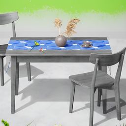 ArtzFolio Blue Abstract Printed Velvet Table Runner-15