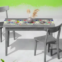 ArtzFolio Yellow & Blue Tropical Digital Printed Velvet Table Runner-56