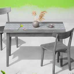 ArtzFolio Grey Geometric Velvet Table Runner-23