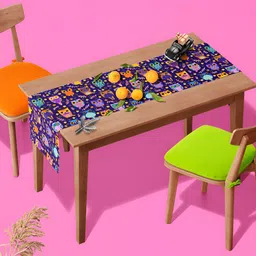 ArtzFolio Quirky Owls & Floral Print Velvet Dining Centre Table Runner-30