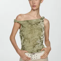 MANGO Off-Shoulder Velvet Top-image-82