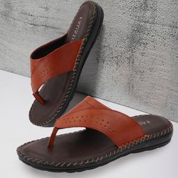 FAUSTO Men Tan & Brown Thong Flip-Flops-picture-26