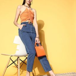 plusS Women Stylish Blue High-Rise Regular Fit Cropped Stretchable Jeans-picture-39