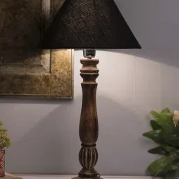 Homesake Black Classic Victorian Wood Table Lamp with Shade (Bulb Included) - Set of 1-42
