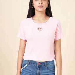 Coolsters by Pantaloons Kids Candy Pink Embellished T-Shirt-image-75