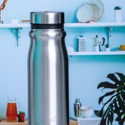 Servewell Silver Steel Hudson Single Wall Fridge Bottle (1.1 L)-17