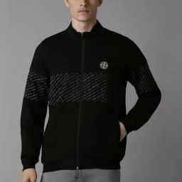 Louis Philippe Black Cotton Regular Fit Printed Sweatshirt-image-58