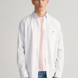 GANT Striped Button Down Regular Fit Shirt-image-4