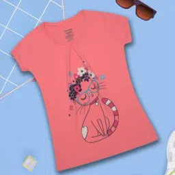 Dollar Girls Pink Printed T-Shirt-image-1