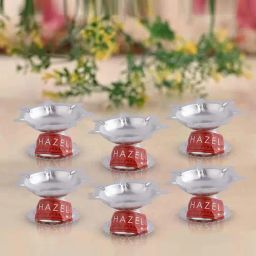 Hazel Silver Stainless Steel Saptawati Diya For Puja - Set of 6-20