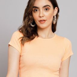 GUTI Ribbed Cotton Crop Fitted Top-image-38