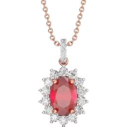 Joyalukkas 18k (750) Purity Rose Gold Timeless Ruby Drop Diamond Pendant-image-57