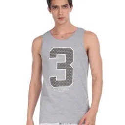 U.S. Polo Assn. Grey Sleeveless Printed Sports Vest-image-63