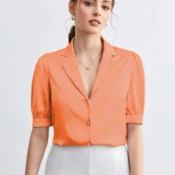 SELVIA Orange Regular Fit Shirt-picture-10