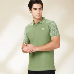 Being Human Dark Green Regular Fit Printed Polo T-Shirt-picture-26