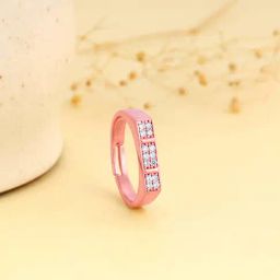 GIVA 925 Sterling Silver Rose Gold Floodlight Ring Adjustable For Women-image-15