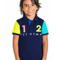 Cherry Crumble By Nitt Hyman Kids Black Patch Work Polo T-Shirt-image-44