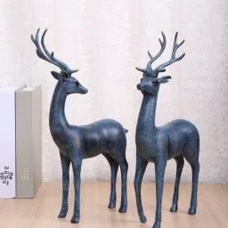 Tayhaa Blue Resin Duo Attractive and Poised Reindeers-image-4