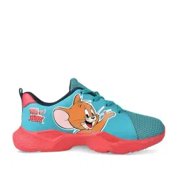 Campus Kids Teal Blue & Red Running Shoes-image-57