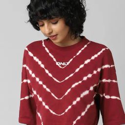 Only Maroon Cotton Tie-Dye Crop Top-image-40