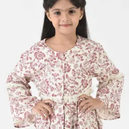 Crimsoune Club Kids Cream Printed Full Sleeves Peplum Top-image-60
