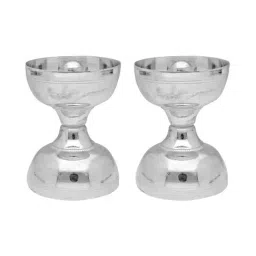 Sri Jagdamba Pearls 0.8 Silver Samay Diya - Set of 2-12