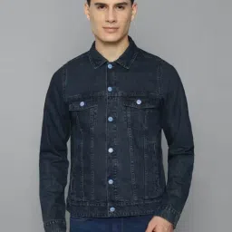 Allen Solly Navy Cotton Regular Fit Denim Jackets-image-16