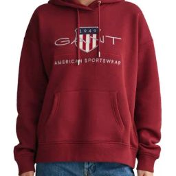 Gant Maroon Printed Hoodie-image-8